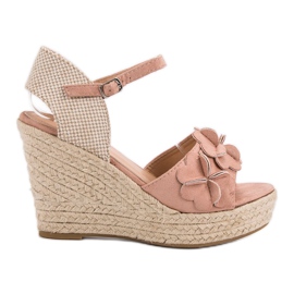Top Shoes Pulver sandaler med blommor rosa