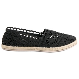 Sweet Shoes Lacy Black Espadrilles svart