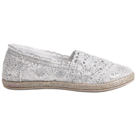 Sweet Shoes Silver spets espadriller grå