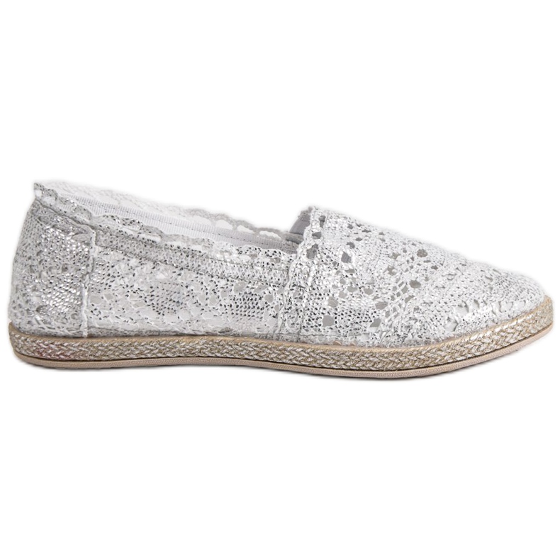 Sweet Shoes Silver spets espadriller grå