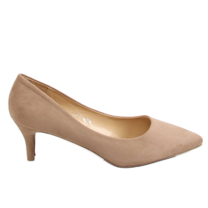 Lågklackade pumps beige 123-2 Beige