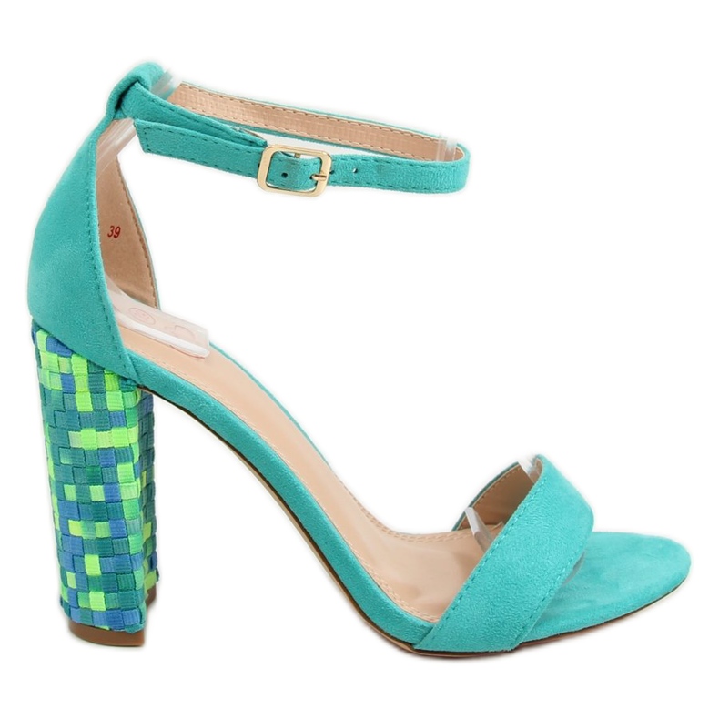 Mintklackade sandaler 708-24 Blå mångfärgad