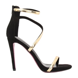Svarta sandaler på hög klack 988-58 Svart