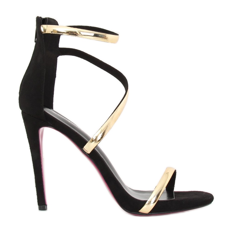 Svarta sandaler på hög klack 988-58 Svart