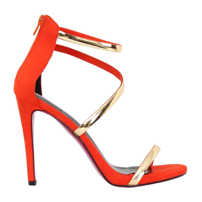 Orange sandaler på hög klack 988-58 Orange