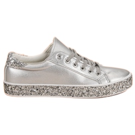 Sneakers Med Glitter Sula grå