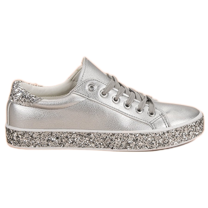 Sneakers Med Glitter Sula grå
