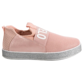 Bestelle Slip-on sneakers med glitter rosa