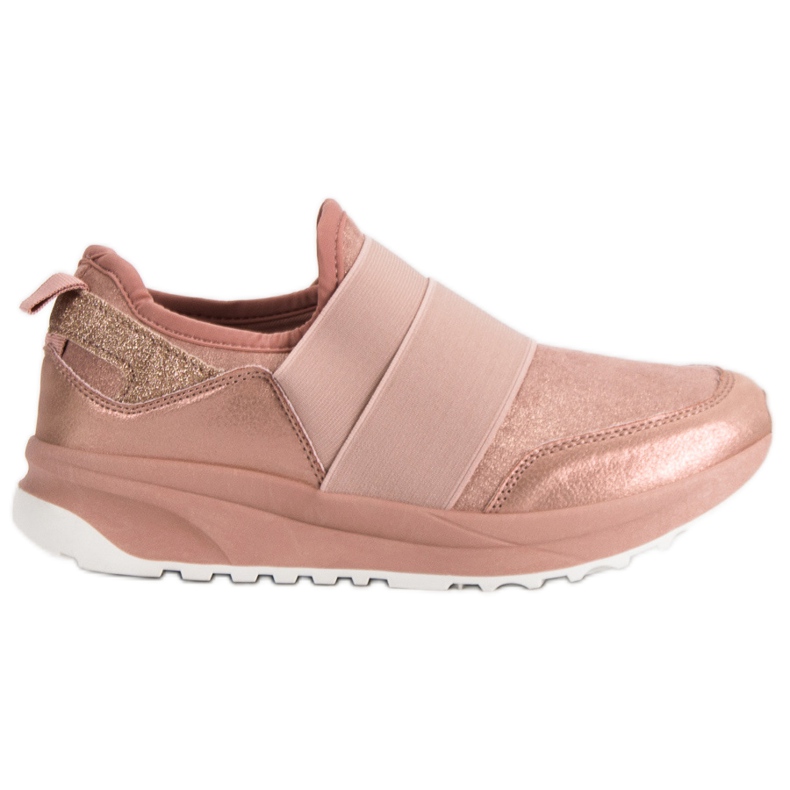 Ideal Shoes Bekväma slip-on sneakers rosa