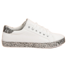 Sneakers Med Glitter Sula vit