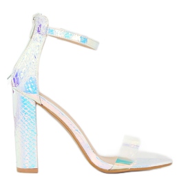 Sandaler petrol silver färg BD344 Silver grå mångfärgad