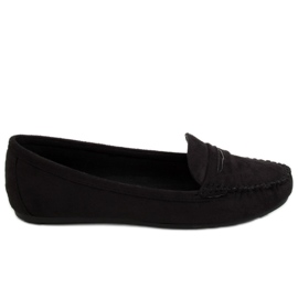Svart Kvinnors svarta loafers C18037 Svart