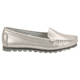 Filippo Silver Läder Loafers grå