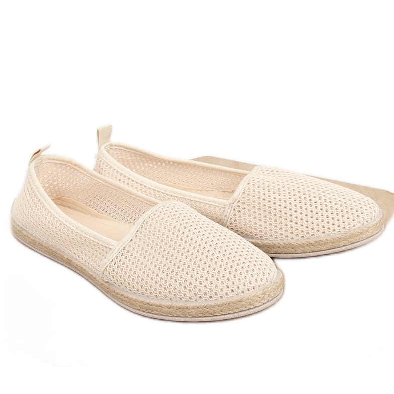 Espadriller av beige mesh JX1029 Beige
