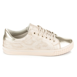 Sneakers med glänsande tå brun