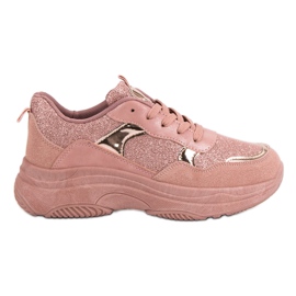 Rosa sneakers på plattformen