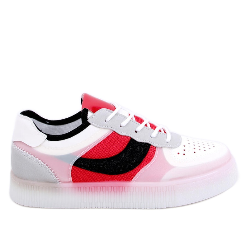 Röda snygga sneakers LA51P Röda vit