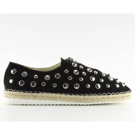Espadrilles med studs svart 9039-28 Black II-GAT