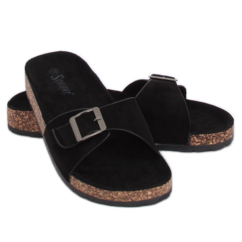 Svart mocka CK61P Svarta tofflor