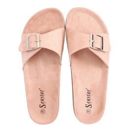 Rosa CK61P tofflor i rosa mocka