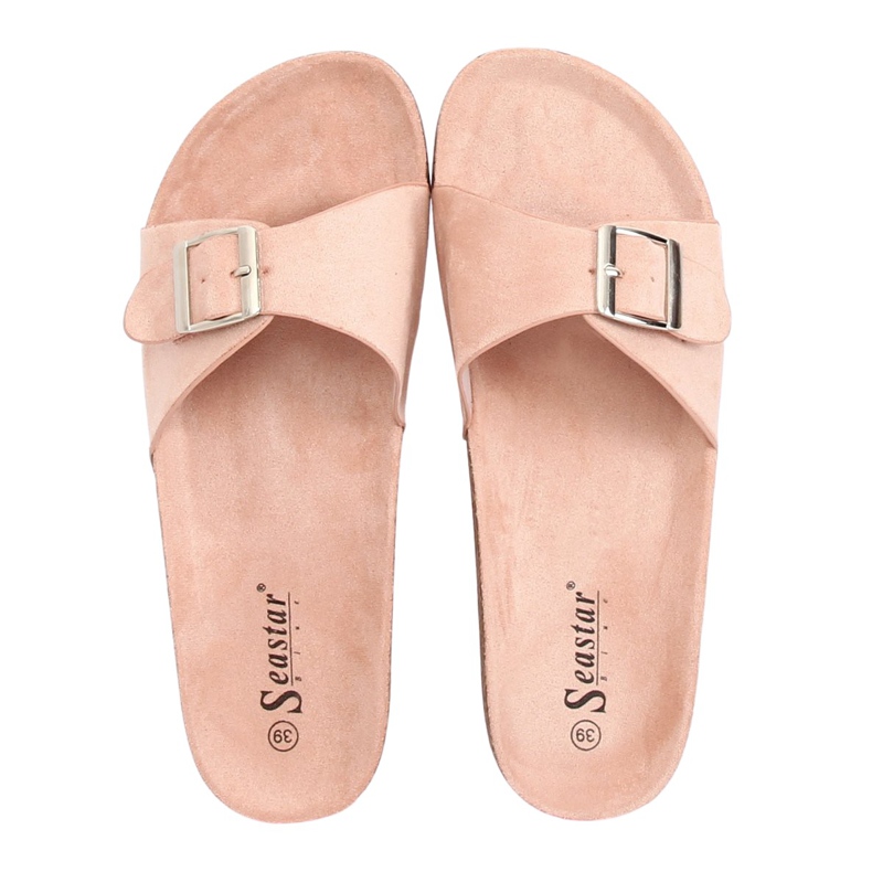 Rosa CK61P tofflor i rosa mocka