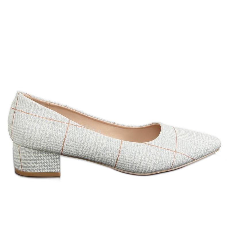 Pumpar i silverrutigt CC207P Silver grå