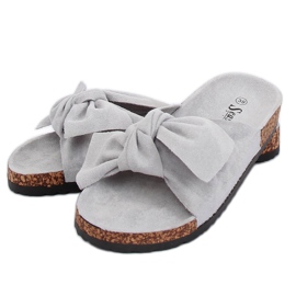 Grå mocka grå tofflor CK02P Grå