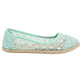Mint Lace Ballerinas grön
