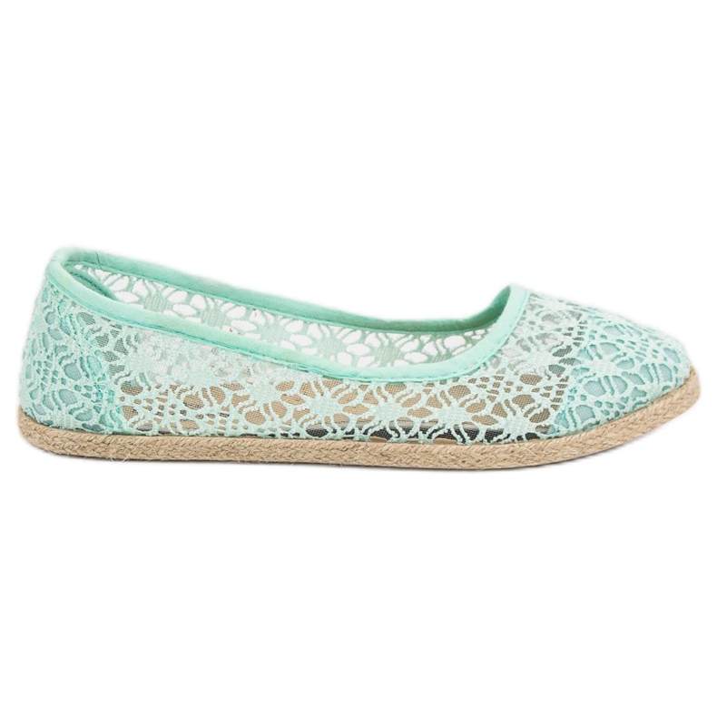 Mint Lace Ballerinas grön