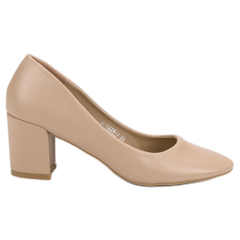 Ideal Shoes Klassiska beige pumpar
