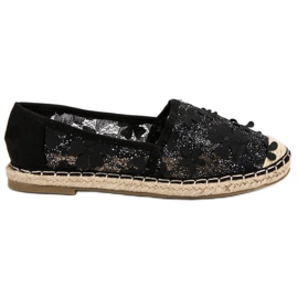 Nio Nio Lacy Espadrilles i blommor svart