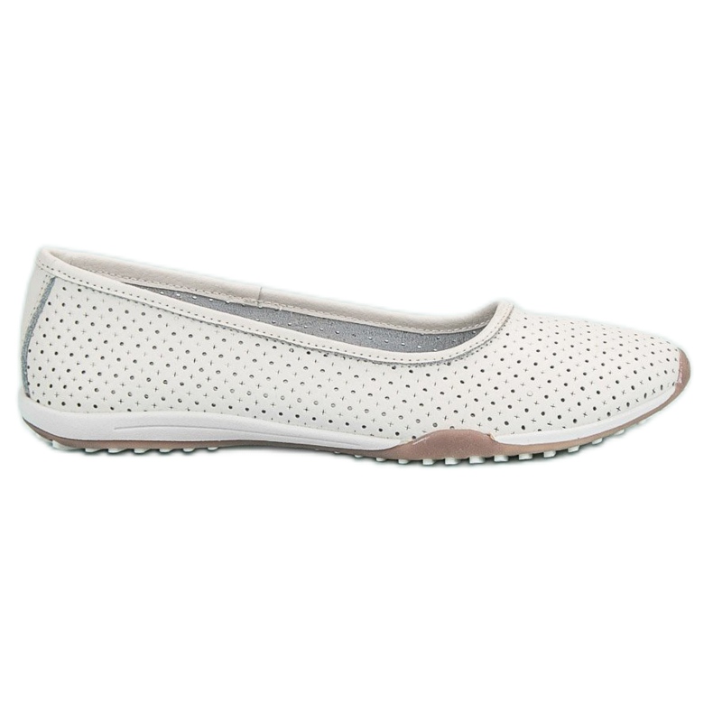 Filippo Openwork läderballerinor vit