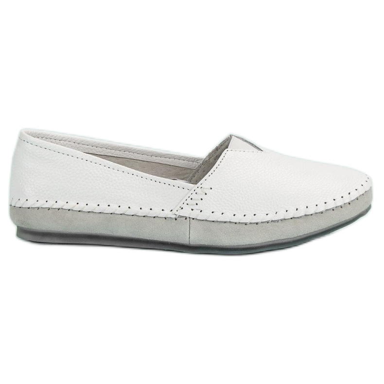 Vit läder Slip On sneakers