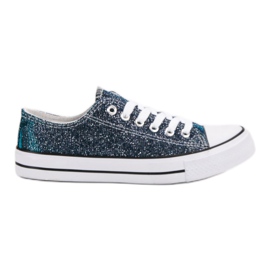 Marinblå sneakers med glitter