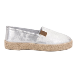 Trendiga silver Espadriller grå