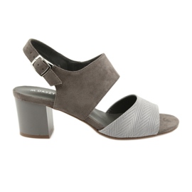 M.Daszyński Kvinnors klackar 122-4 Dark Beige Sandals