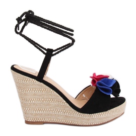 Svarta sandaler på kilar YY27P Svart