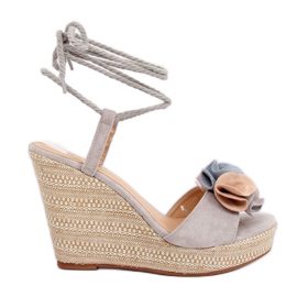 Grå sandaler på kilklack YY27P Grå