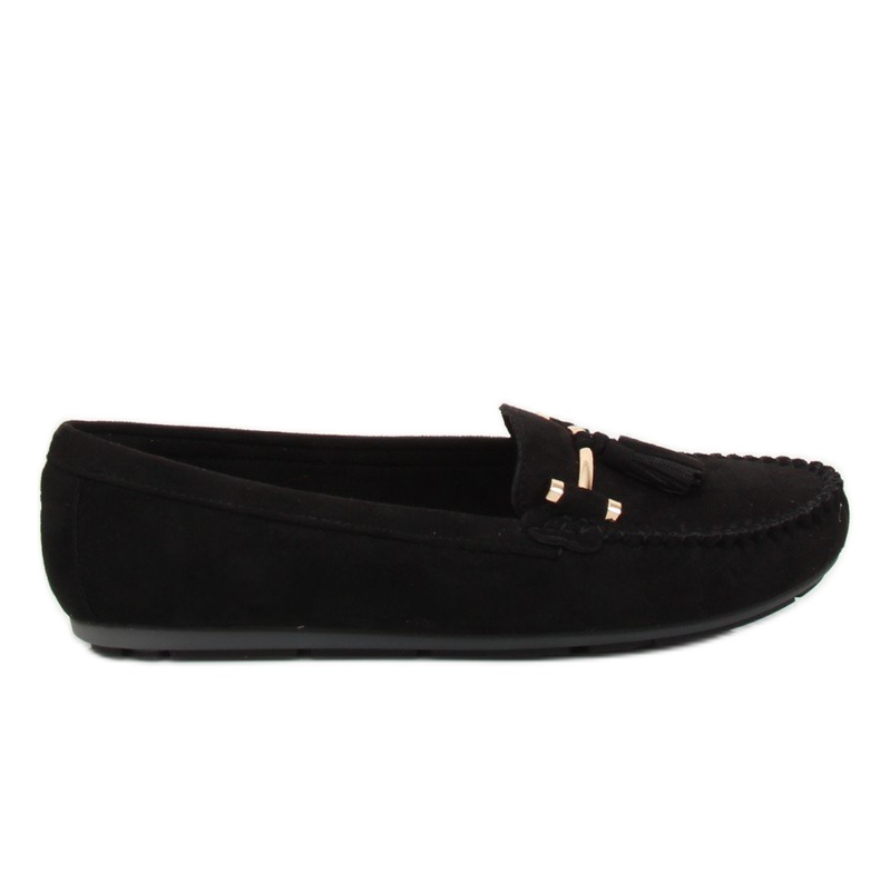 Svart Kvinnors svarta loafers L7183 Svart