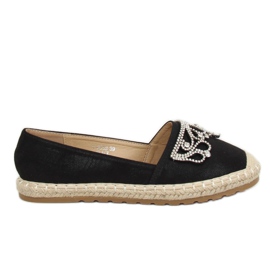 Svart Espadrilles med krona H-6558 Svart