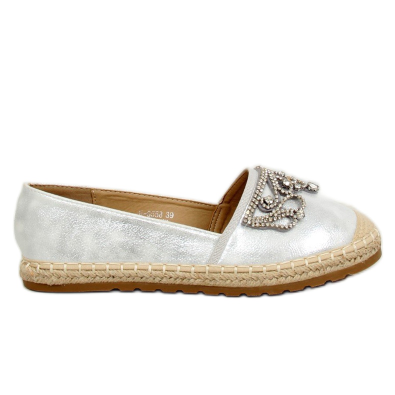 Silver espadriller med krona, H-6558 Silver grå
