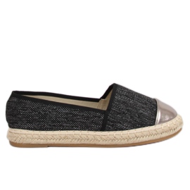 Svart duk espadriller A-9267 Svart