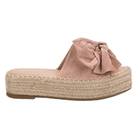 Espadrilles tofflor på plattformen rosa