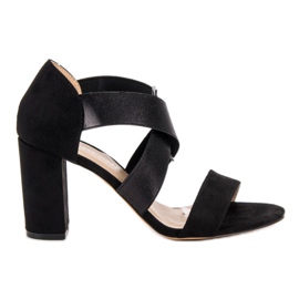 Super Mode Svarta högklackade sandaler