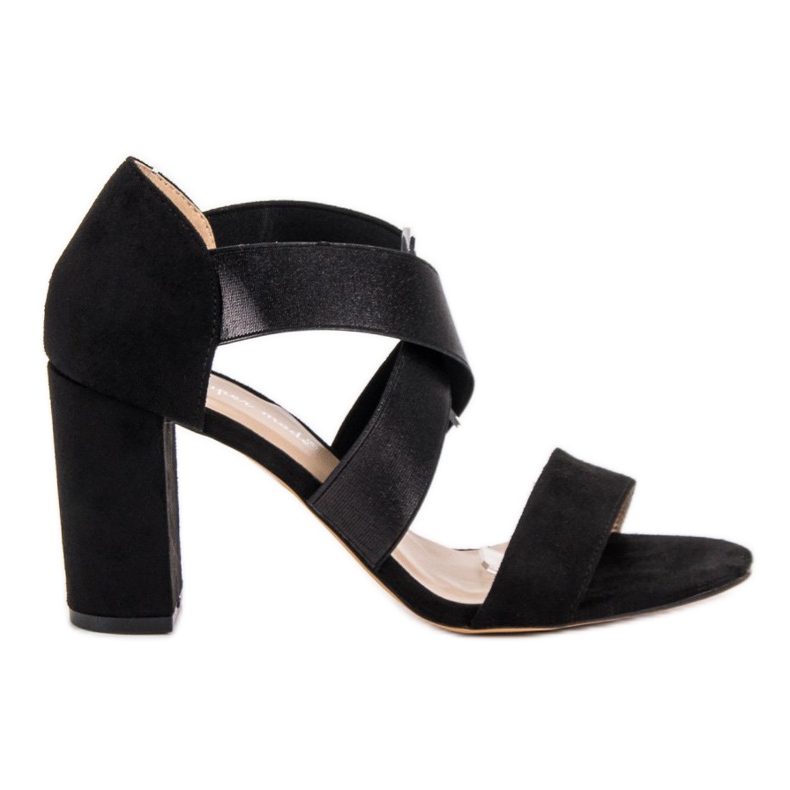 Super Mode Svarta högklackade sandaler
