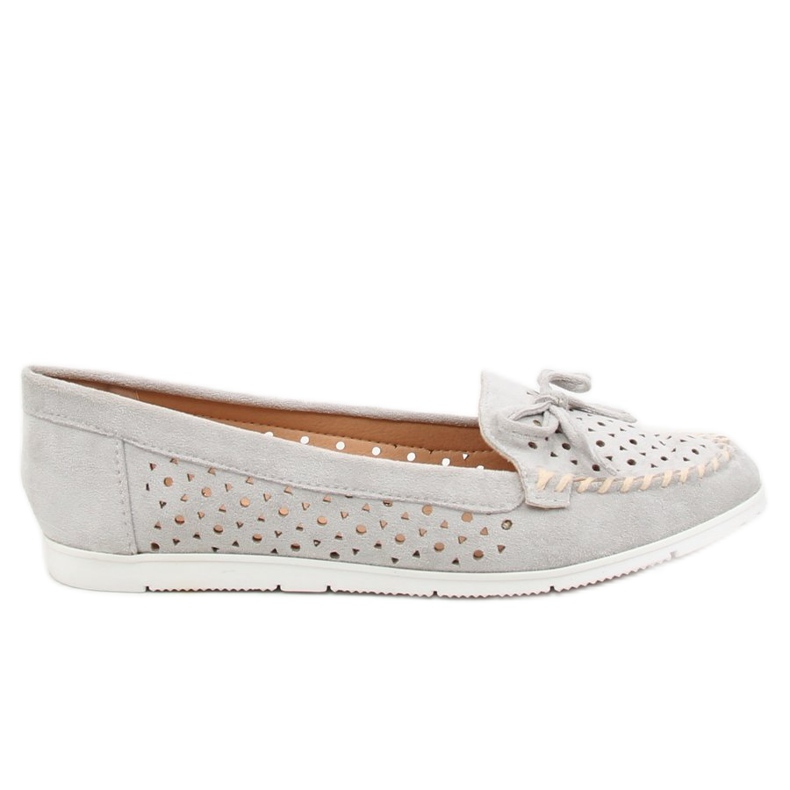 Grå Dam grå loafers T339P Grå