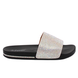 Svarta BG21P Svarta tofflor med kubiska zirkoner