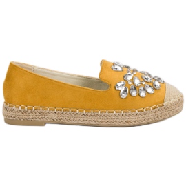Small Swan Mocka Espadrilles Med Ornamenter gul