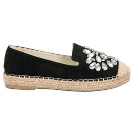 Small Swan Mocka Espadrilles Med Ornamenter svart