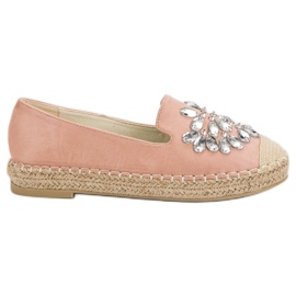 Small Swan Mocka Espadrilles Med Ornamenter rosa